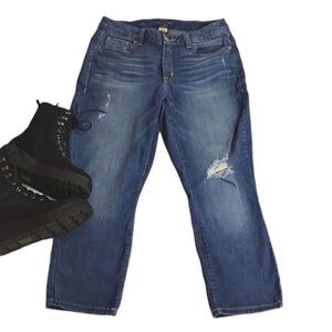 Lane Bryant Distressed Ripped Midrise Cropped Capri Jeans PlusSize 14